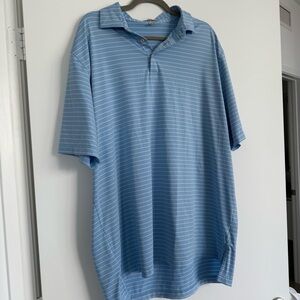 Peter Millar Light Blue Striped Polo Shirt